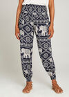 Elephant Print Jogger, Navy, large