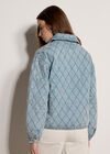 Cotton Denim Quilted Jacket, Blue, large