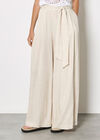 Wide-Leg Linen Blend Trousers, Stone, large