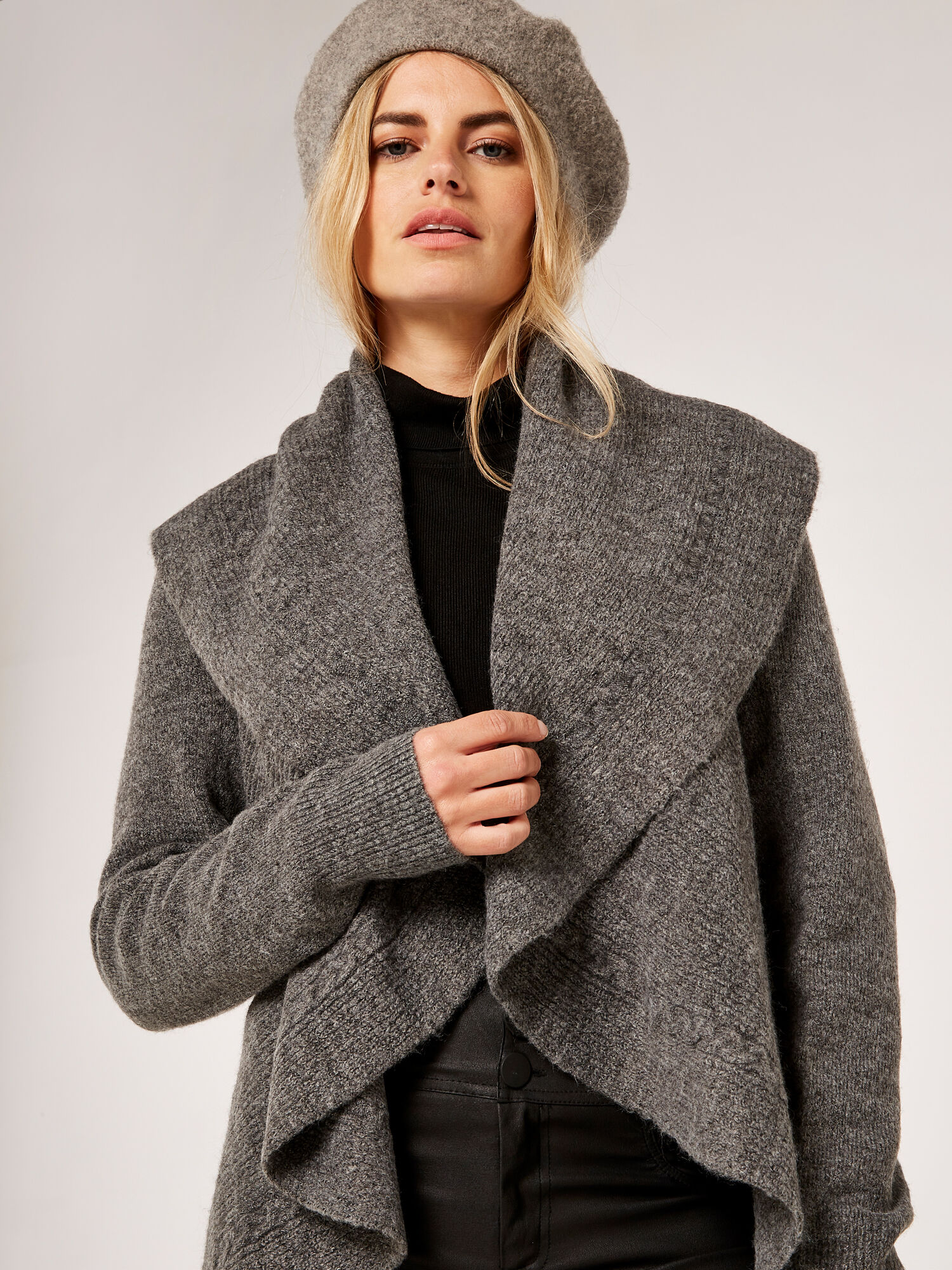 Dark grey waterfall cardigan 2025