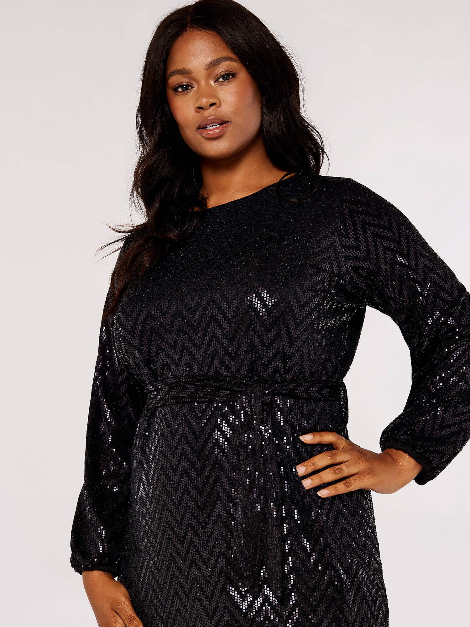 Curve Chevron Mini Dress