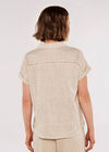 Linen Button Top, Stone, large