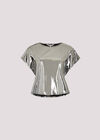 Foil Cropped T-Shirt, Dark Grey - Charcoal, large