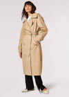 Trench-coat long avec ceinture, pierre, grand