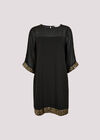Kimono Sleeve Sequin Dress, Black, large