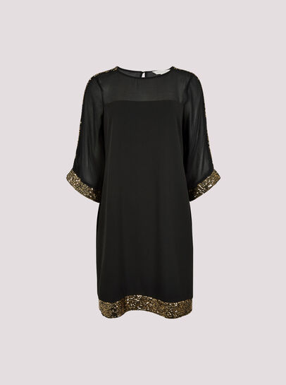 Kimono Sleeve Sequin Dress