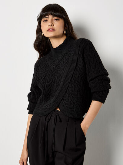 Cable Knit Wrap Jumper
