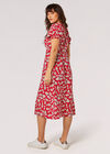 Robe Midi Florale Daisy, Rouge, large