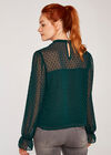 Sheer Dobby Long Sleeve Tiered Top, Green, large