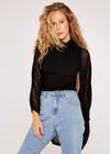 Wavy Cocoon Cardigan, Black, large