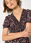 Ditsy Floral Smocked Mini Dress, Pink, large