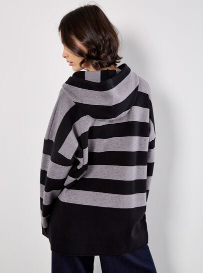 Hooded Stripe Tunic Jumper