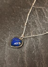 Silver Tone Stone Heart Necklace, Assorted, large