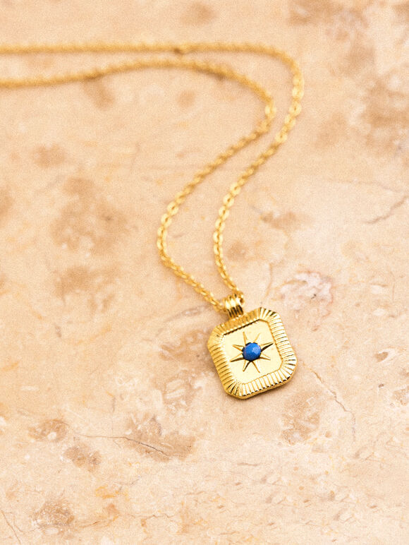 24K Gold Plated Locket Necklace, Gold, large