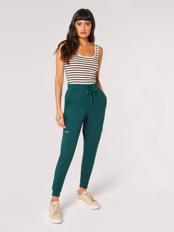 Pantalon de jogging cargo à jambe slim, vert, grand