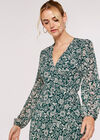 Floral Wrap Maxi Dress, Green, large