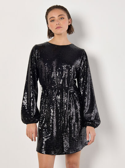 Sequin Shift Mini Dress