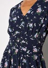 Floral Print Midi Dress, Navy, large
