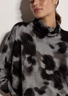 Abstract Knit Cocoon Mini Dress, Grey, large