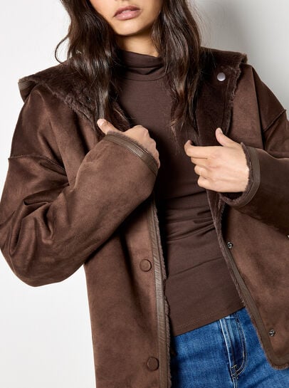 Reversible Faux Fur Suede Jacket