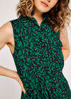 Leaf Silhouette Shirt Dress, Green, large