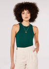 Ribbed Jersey Tank Top, Green, large