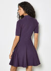 Fit And Flare Ribbed Knit Mini Dress, Purple, large