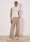 High Neck Side Ruched Top, Grey, large