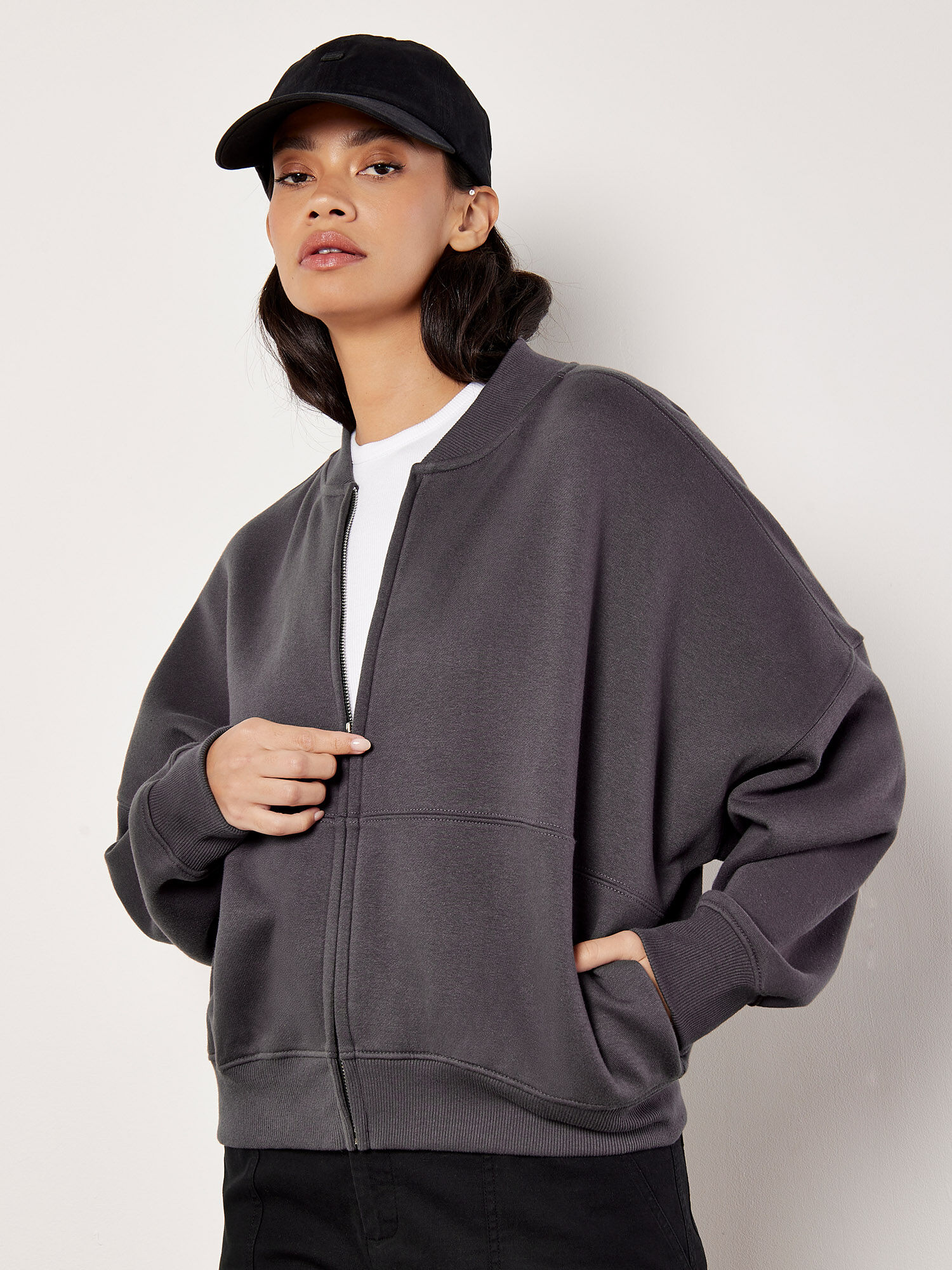 Bomber jacket with sweatshirt deals