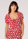 Robe Midi Florale Daisy, Rouge, large