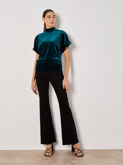 Velvet Ruched Side Top