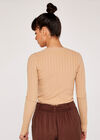 Ribbed Button Down Cardigan, Stone, large