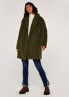 Double Breasted Borg Coat, Khaki, large