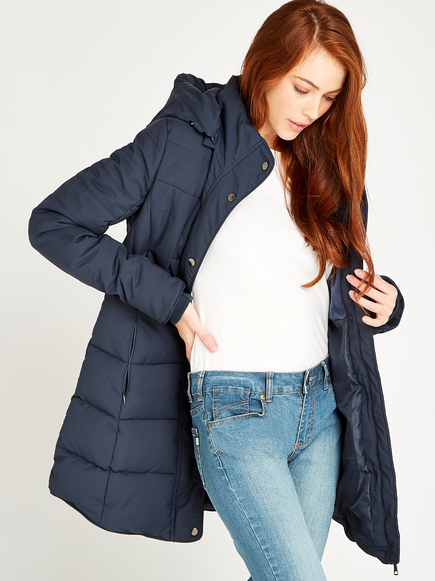 Faux Fur Hood Puffer Coat | Apricot UK