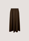 Brushed Twill A-Line Midi Skirt, Brown, large