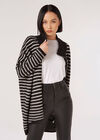 Stripe Knitted Longline Jumper, Black, large