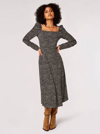 Ruched Milkmaid Midi Dress
