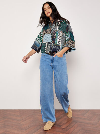 Patchwork Paisley Boxy Shirt