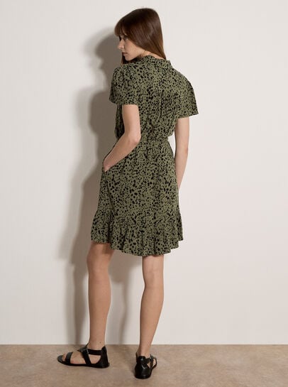 Scattered Squares Shirt Mini Dress