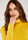 Tiny Rib Roll Neck Jumper, Mustard, large