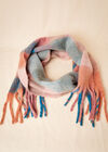 Check Colour Block Scarf, Yellow, large