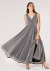 Robe Maxi Sparkle Lurex, Gris Clair / Argent, large