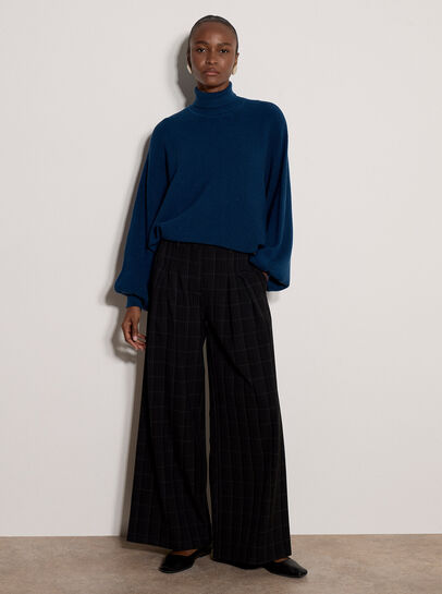Ribbed Knit Batwing Cape Jumper