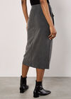 Pinstripe Cargo Midi Skirt, Black, large
