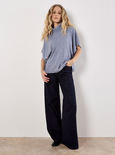 Waffle Knit Batwing Top