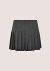 Pinstripe Pleat Mini Skort, Grey, large