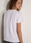Metallic Bow Print Cotton T-Shirt, Silver, large