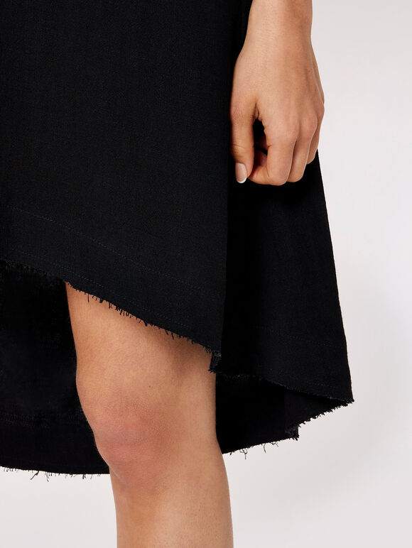 Mini-robe en lin et coton, Noir, grand