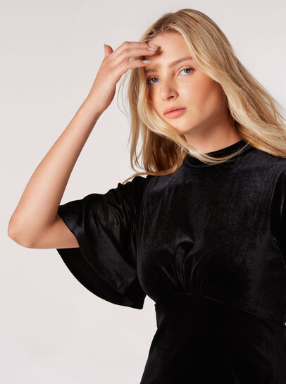Fit And Flare Velvet Mini Dress