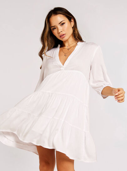 Herringbone Tiered Mini  Dress